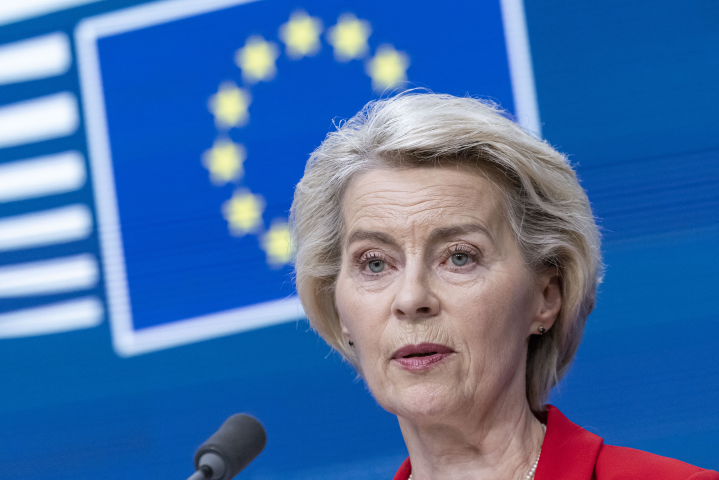 Ursula von der Leyen, présidente de la Commission européenne - Nicolas Economou / NurPhoto via AFP