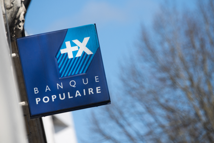 Banque Populaire, enseigne phare du groupe BPCE, symbole du dynamisme retrouvé de la banque de détail ( (Photo by LOIC VENANCE / AFP)