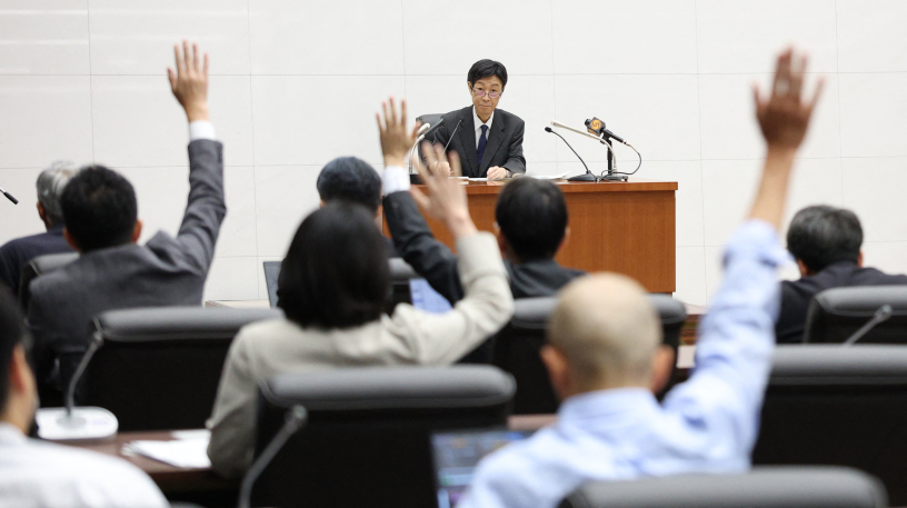 Le vice-gouverneur Ishida. Photo par KANAME MUTO / YOMIURI / THE YOMIURI SHIMBUN VIA AFP