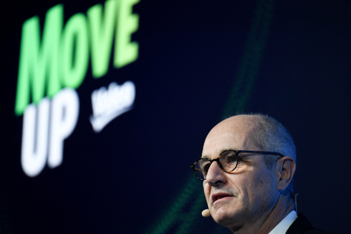 Christophe Perillat, le directeur général de Valeo (Photo by ALAIN JOCARD / AFP)