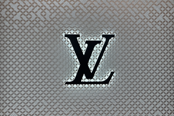 Louis Vuitton logo is seen at Milan Malpensa Airport in Milan, Italy on January 18, 2026. (Photo by Jakub Porzycki/NurPhoto) (Photo by Jakub Porzycki / NurPhoto / NurPhoto via AFP)