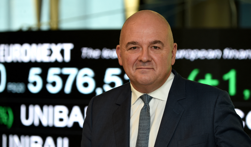 Stéphane Boujnah, président du directoire d'Euronext (Photo by Eric PIERMONT / AFP)