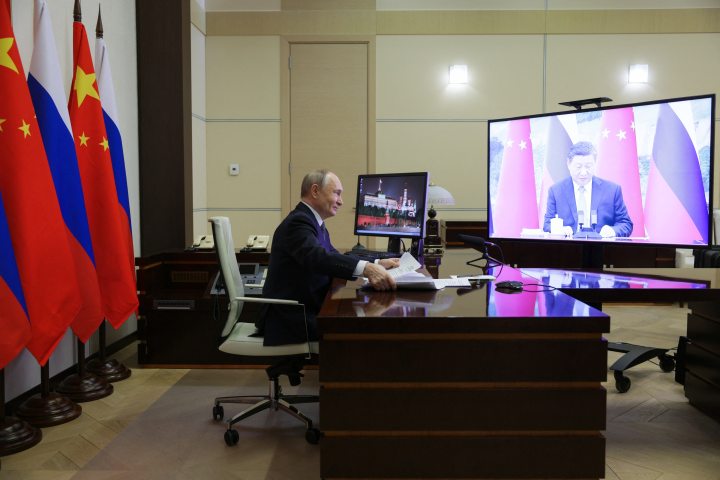 La géopolitique occupe les préoccupations de l'ACPR. Photo by Gavriil Grigorov / POOL / AFP