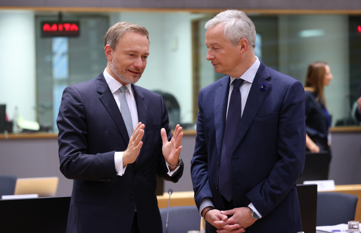 Christian Lindner, ministre des Finances allemand et Bruno Le Maire, ministre de l'Economie et des Finances ( © Photo by Dursun Aydemir / ANADOLU AGENCY / Anadolu Agency via AFP)