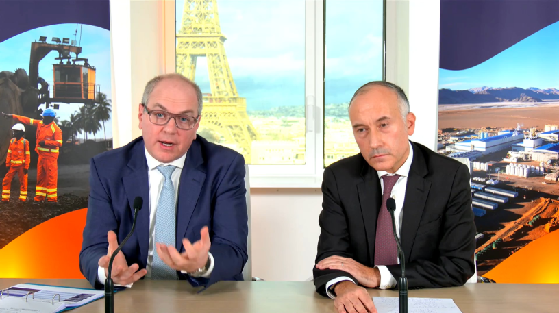 Paulo Castellari, le directeur général d'Eramet aux côtés d'Abel Martins-Alexandre, le directeur financier
