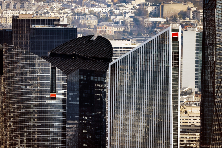 Quartier d'affaires de Paris La Defense, les Tours Chassagne, Alicante de la Société Générale - Laurent GRANDGUILLOT/REA