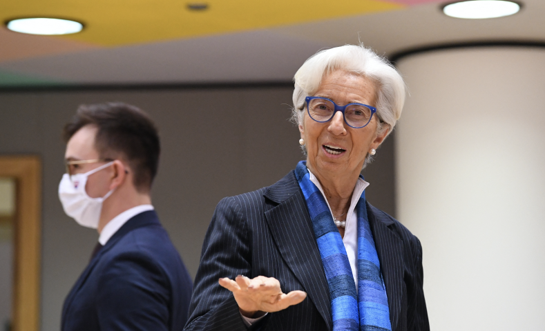 Christine Lagarde, présidente de la Banque centrale européenne. JOHN THYS / AFP