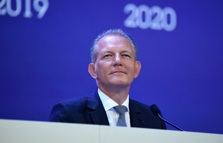 François Jackow, le directeur général d’Air Liquide (Photo by Eric PIERMONT / AFP)