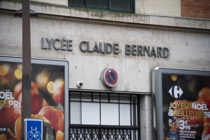 Lycée Claude Bernard. Photo by Magali Cohen / Hans Lucas / Hans Lucas via AFP