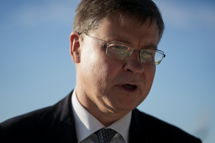 Valdis Dombrovskis, commissaire européen à l'Economie - Oliver Contreras / AFP