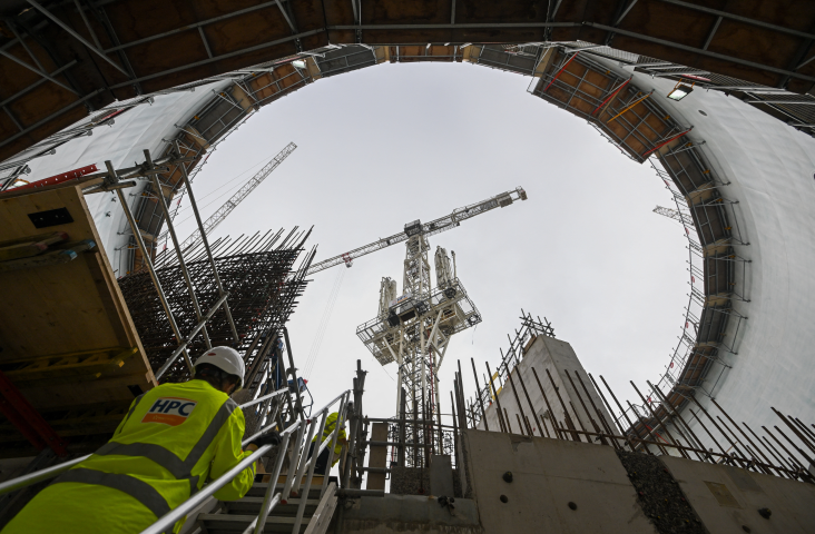 Chantier de la centrale nucléaire de nouvelle génération à Hinkley Point - Photo by Finnbarr Webster / GETTY IMAGES EUROPE / Getty Images via AFP 