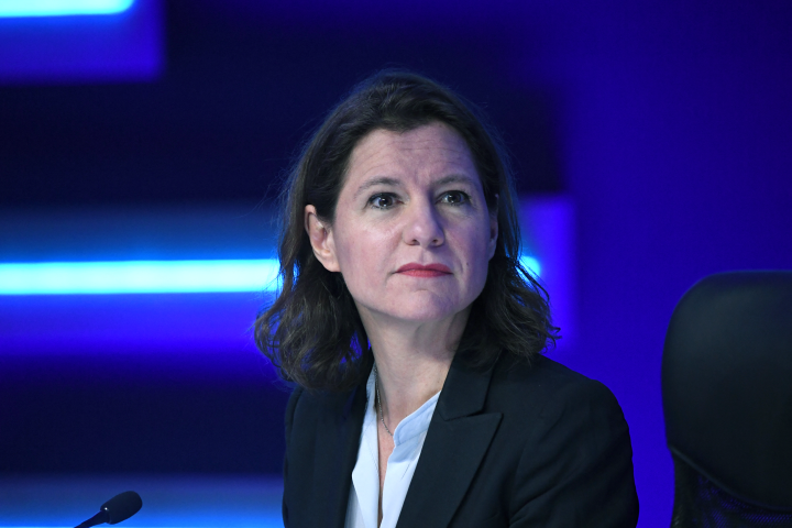 Catherine MacGregor, directrice générale d'Engie (Photo by Eric PIERMONT / AFP)