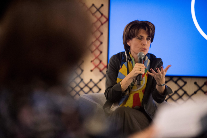 Sophie Boissard, la directrice générale de Clariane - Photo by JULIEN DE ROSA / AFP