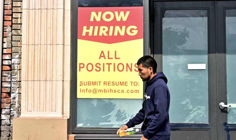 Recrutement aux États-Unis. Photo by Frederic J. BROWN / AFP