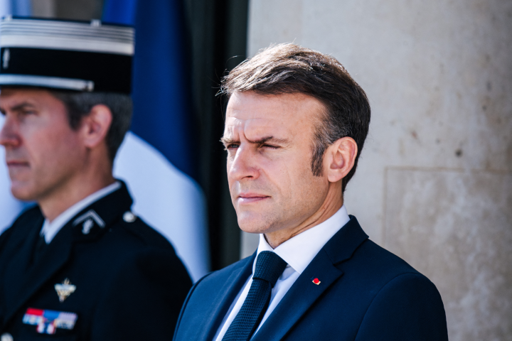  La président de la République, Emmanuel Macron (Photo by Xose Bouzas / Hans Lucas / Hans Lucas via AFP)