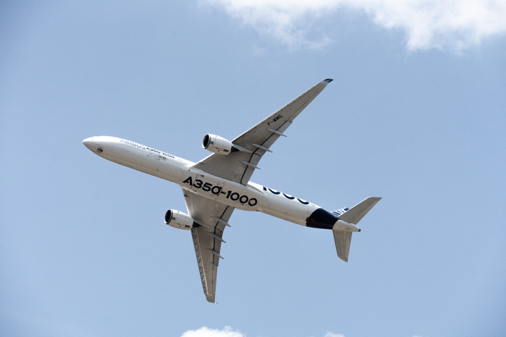 Airbus A350 (Photo by Gauthier Bedrignans / Hans Lucas via AFP)
