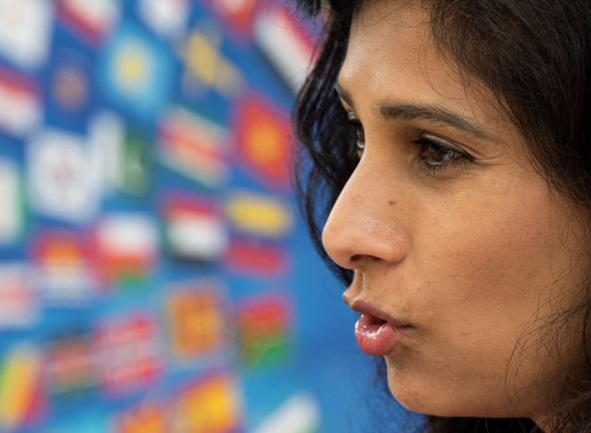 Gita Gopinath, cheffe économiste du Fonds monétaire international - ANDREW CABALLERO-REYNOLDS / AFP