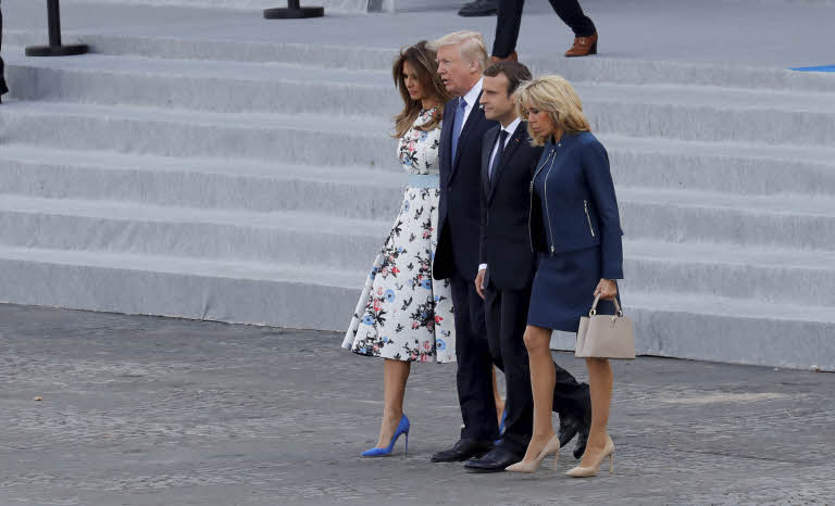 Emmanuel Macron - Brigitte Macron - Donald Trump - Melania Trump